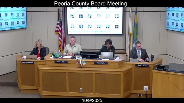 Peoria County Board approves special‑use split, assigns tax‑sale certificate; consent agenda passes