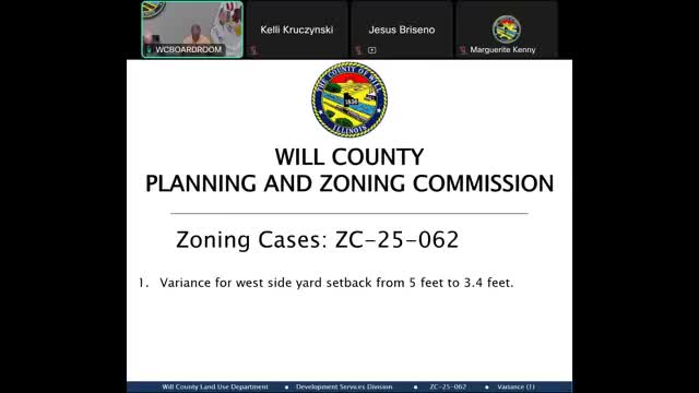 Will County Planning & Zoning Commission approves several variances, denies one and tables another after debate over lot split and accessory buildings