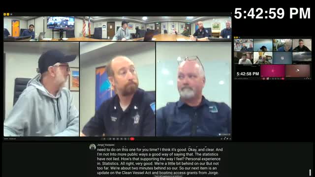 Division updates council on Clean Vessel Act and boating-access grant schedules; council sets prescoring and scoring meetings