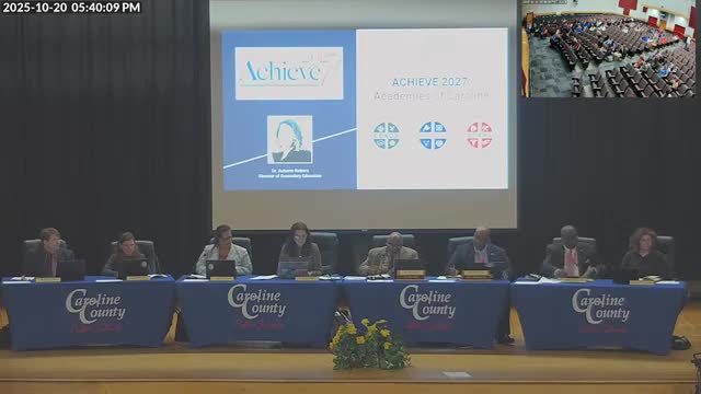 Caroline High outlines academies to boost career readiness, reduce absenteeism