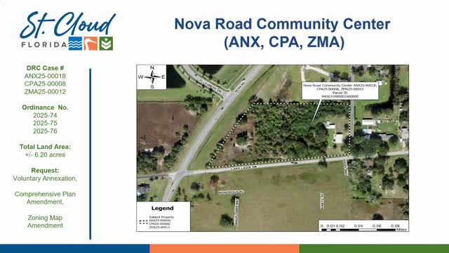 Commission recommends annexation and commercial designation for Nova Road site; residents urge caution on traffic