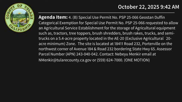 Planning commission approves ag-service permit at Strathmore site; staff to consider road-impact fee