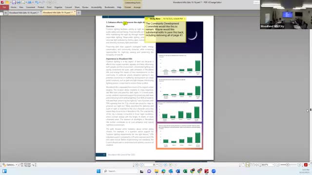 Committee debates night-sky language; scales back proposed dark-sky prescriptions