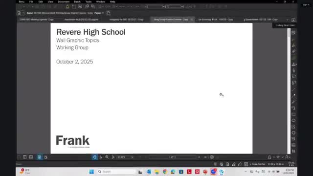 Committee to form small team, include students and historical society for school murals and signage