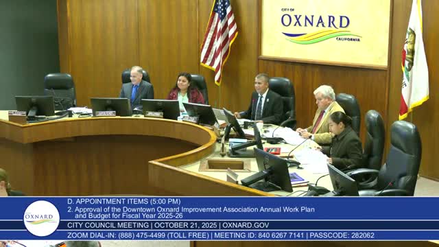 Council approves Downtown Oxnard Improvement Association annual work plan and budget; districts to focus 57% on clean-and-safe services