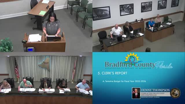 Clerk presents tentative FY 2025-26 budget; board hears reserve and purchase impacts