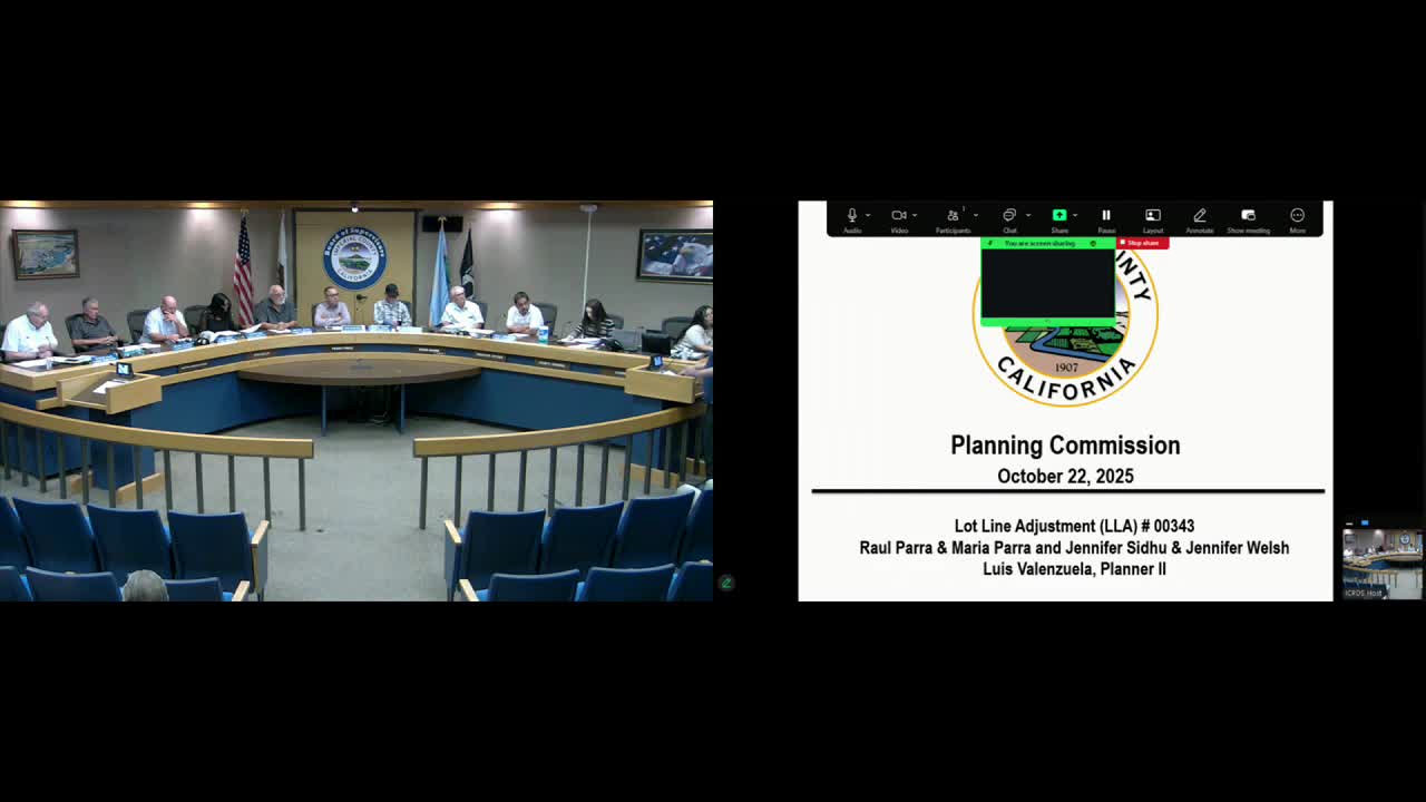 Commission approves lot line adjustment 00343 in Imperial after health-department comment left as a received letter