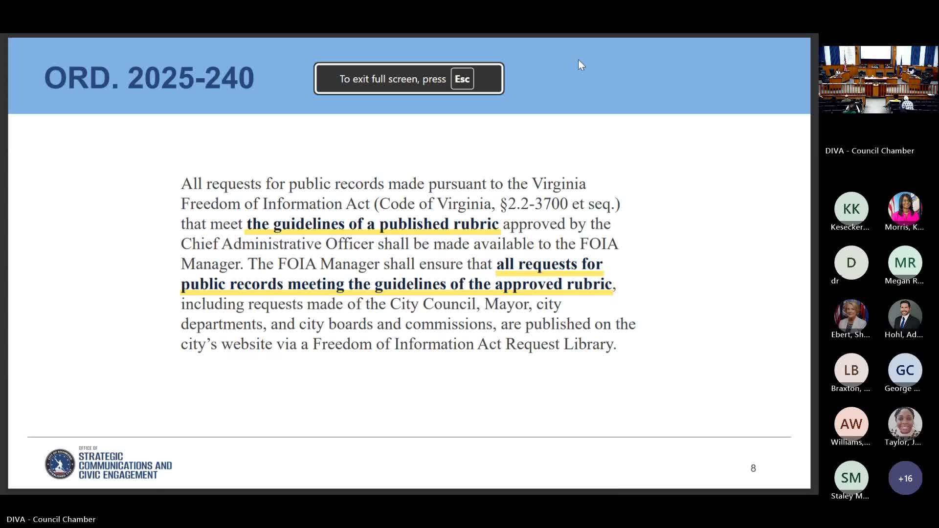 Committee forwards ordinance to require specific contract datasets in Richmond’s open data portal