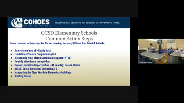 Cohoes elementary leadership teams outline plans to lift reading growth and reduce chronic absenteeism