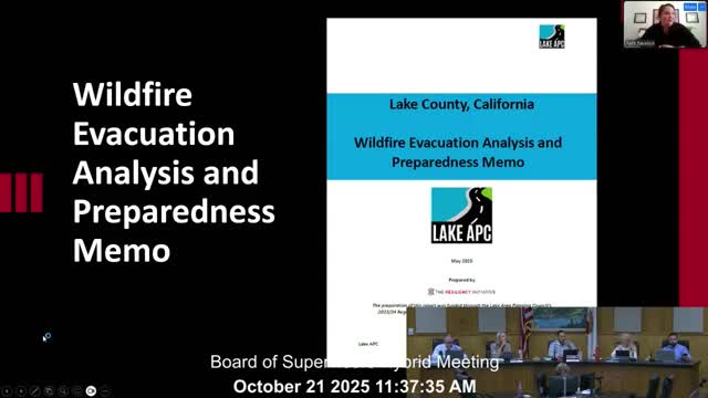 Lake Area Planning Council presents countywide wildfire preparedness and evacuation plan