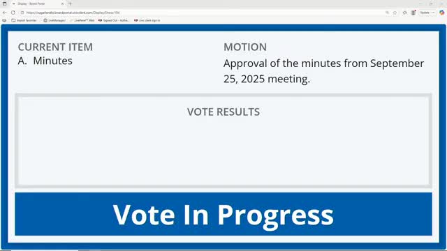Planning commission approves final plat for DW Sugar Land Entry Reserve, 7‑0