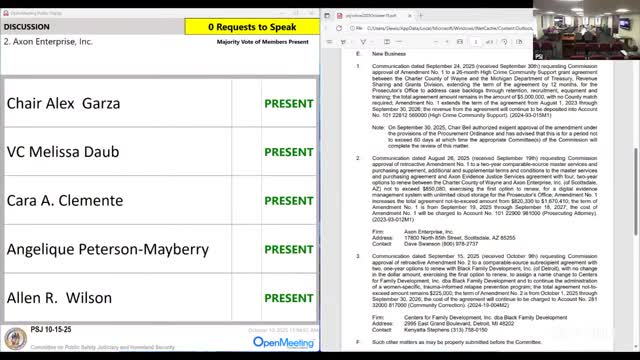 Wayne County committee approves two-year Axon evidence management contract, officials say it will cut cloud costs
