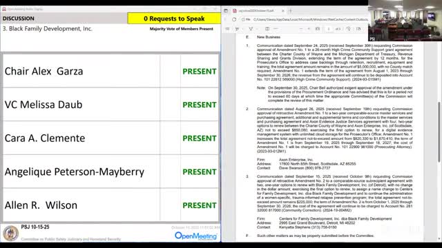 Committee approves renewal and name-change assignment for Black Family Development subrecipient agreement
