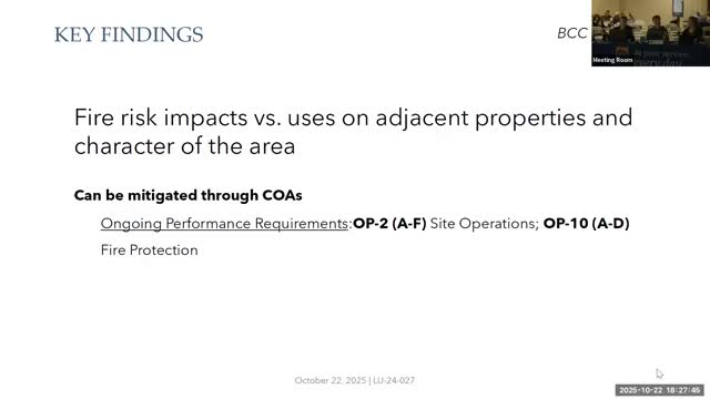 Fire risk, after‑hours monitoring and emergency response are points of contention in landfill expansion debate