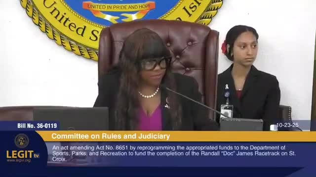 Committee votes to reprogram $5 million for Randall Doc James Racetrack completion on St. Croix