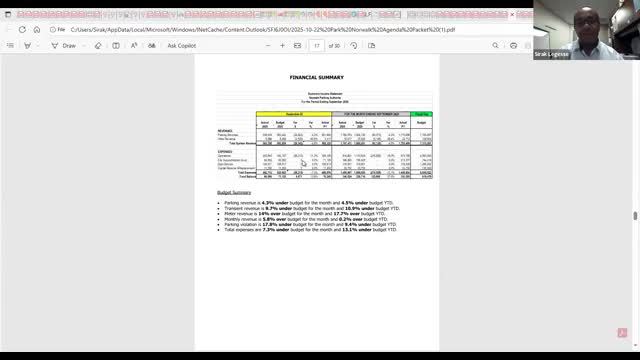 Park Norwalk reports small revenue shortfall in September; 15-minute digital pilot logs ~90 transactions