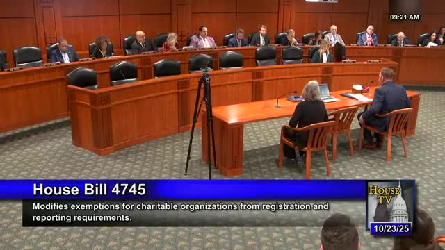 Witnesses tell committee HB4745 would exempt small food-distribution nonprofits from costly audits
