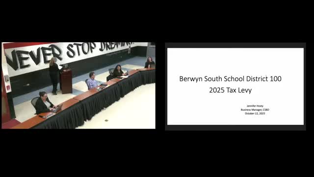 Berwyn South reviews tentative 2025 tax levy and warns of tighter revenue outlook