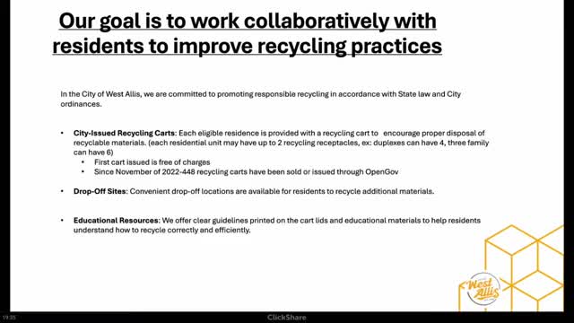 West Allis Public Works outlines recycling program operations, costs and enforcement