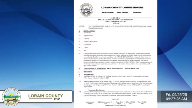 Votes at a glance: Lorain County commissioners, Sept. 26, 2025