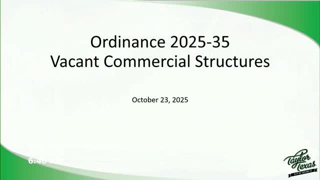 Council introduces ordinance to regulate vacant commercial structures and holds public hearing