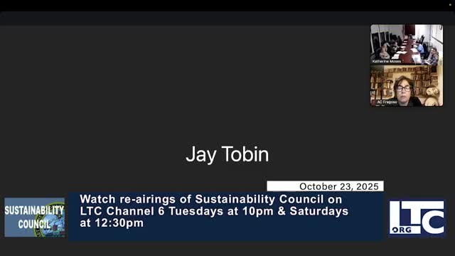 Sustainability division reports solar arrays, lighting projects and utility‑billing cleanup; grant work ongoing