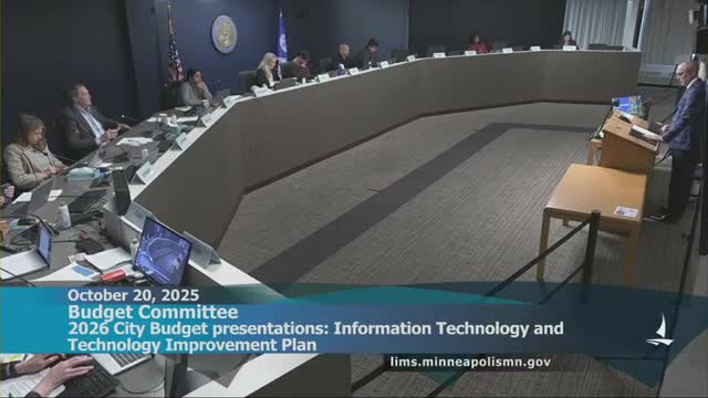 City IT outlines $48.2M recommended budget, cyber risks and multi‑year TIP projects including ERP and 3‑1‑1 replacement