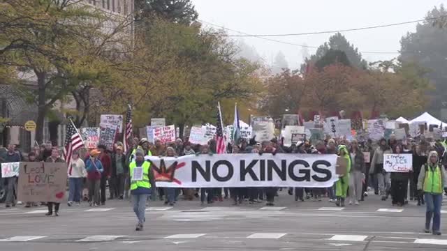 Hundreds gather in Missoula for 'No Kings' rally urging voter registration and civic action