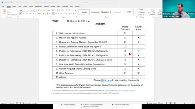 Council adopts opinion: stair landing slope provision does not apply to ramp landings; references A117.1 guidance