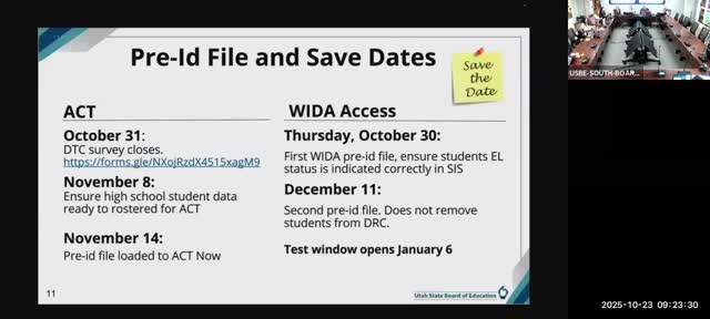 WIDA/ACCESS logistics: pre‑ID files, braille ordering deadlines and volunteer observations explained