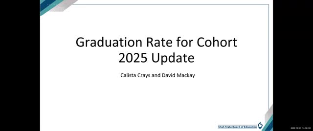USBE expects final cohort 2025 graduation rate mid‑November; historical update guidance and December deadlines announced