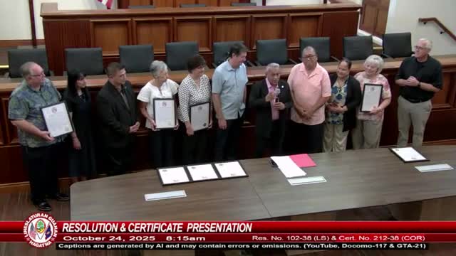 Legislature presents retirement certificate to Dora Paco Cruz after 25 years at Department of Education
