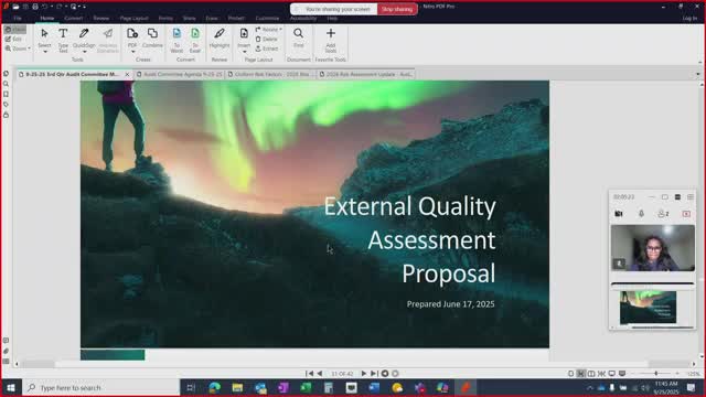 Audit committee approves full external quality assessment by IIA for 2026