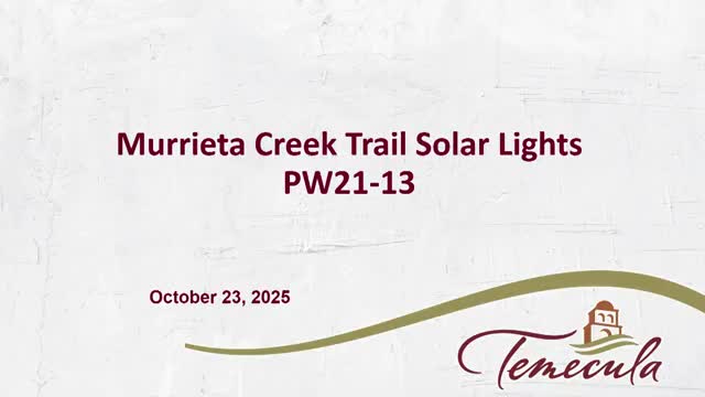 Public Works completes Amrita Creek Trail solar lighting project in Old Town