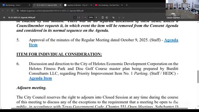 Helotes council approves minutes from previous meeting