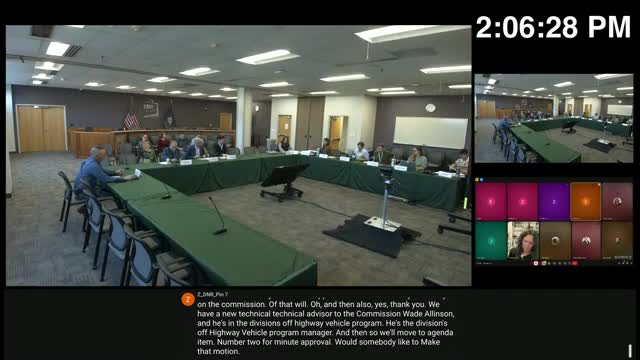 Meeting votes: minutes adopted unanimously; program director given limited contract-amendment authority