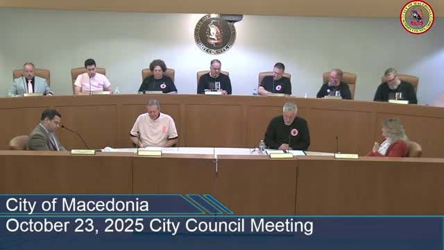 Macedonia council gives first reading to 2026 annual appropriations; finance director outlines funds