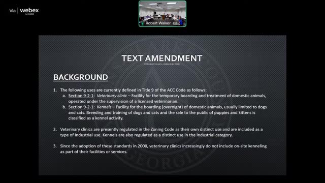 Commission recommends text changes to distinguish veterinary clinics and kennels in zoning code