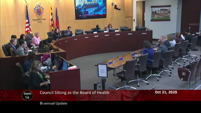Montgomery County DHHS presents biannual public‑health update: population shifts, chronic disease, rising ER visits for intimate‑partner violence and substance‑
