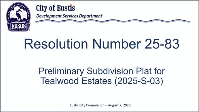 Commission approves preliminary plat for Tealwood Estates, 61 lots on Orange Avenue