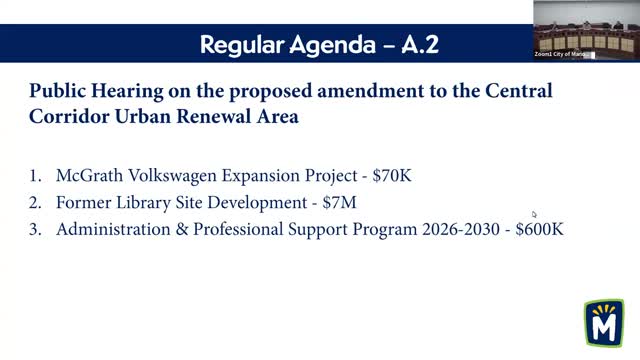 Marion City Council approves urban renewal amendments, peddler hours, zoning and speed-limit ordinances
