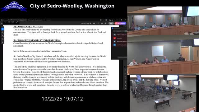 Sedro‑Woolley council divided over joining Northstar regional interlocal agreement