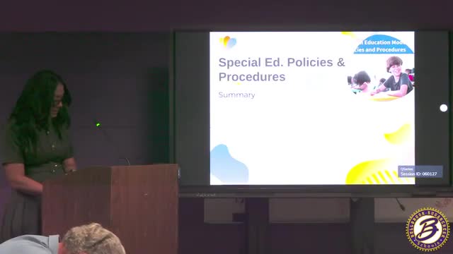 Board reviews first reading of multiple policy updates; harassment/discrimination policies combined