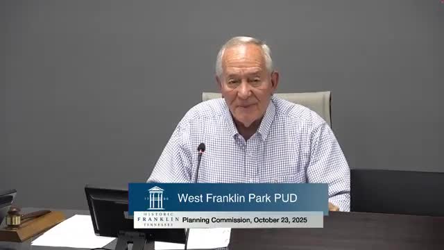 Planning commission backs parking reduction for West Franklin Park PUD; recommends revisions to BOMA