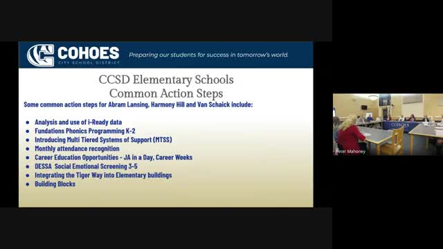 Cohoes elementary schools outline goals on literacy, attendance and behavioral supports