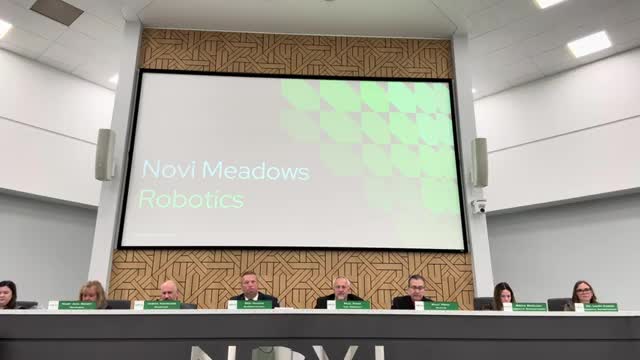 Novi Meadows showcases upgraded robotics program to board; students demonstrate problem-solving