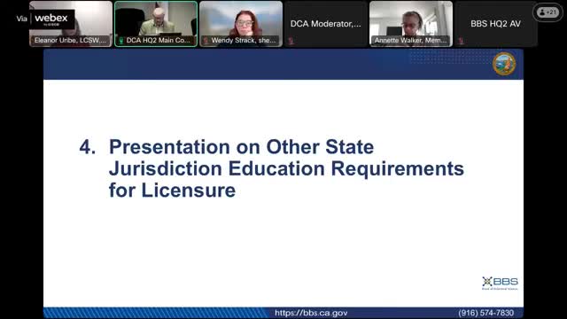 Board workforce committee begins multi‑year review of LMFT education, considers accreditation recognition and remediation rules