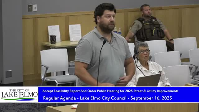 Council accepts feasibility report, sets public hearing for 2026 street and utility improvements