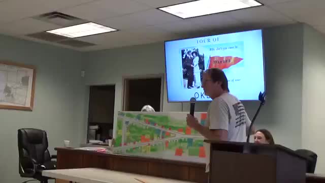 Longtime resident Frank Tompkins leads slide tour of Okeana history at township museum