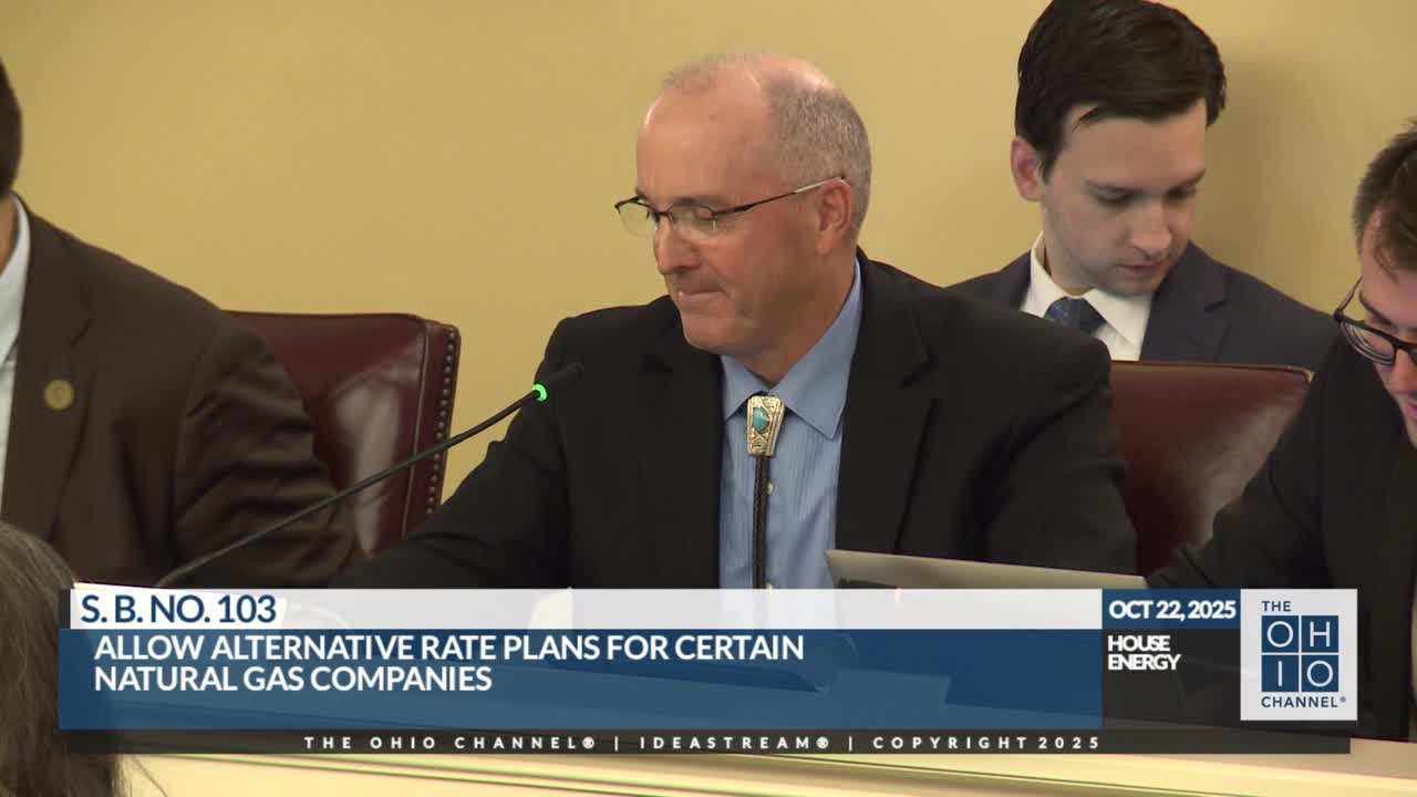 Committee Hears Sponsor Testimony on Multiyear Rate-Making for Gas, Water and Wastewater